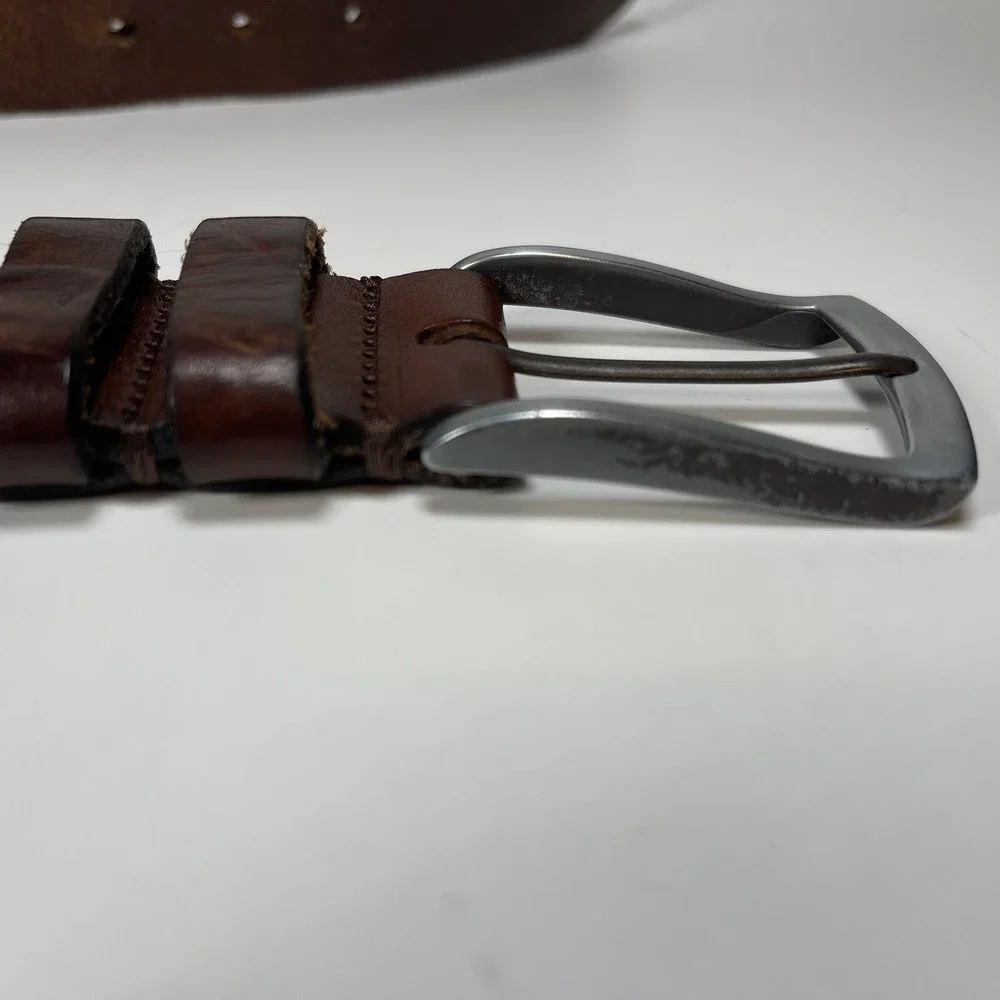 JoS A Bank Brown Fine Italian Leather Casual Belt - Men's Size 34